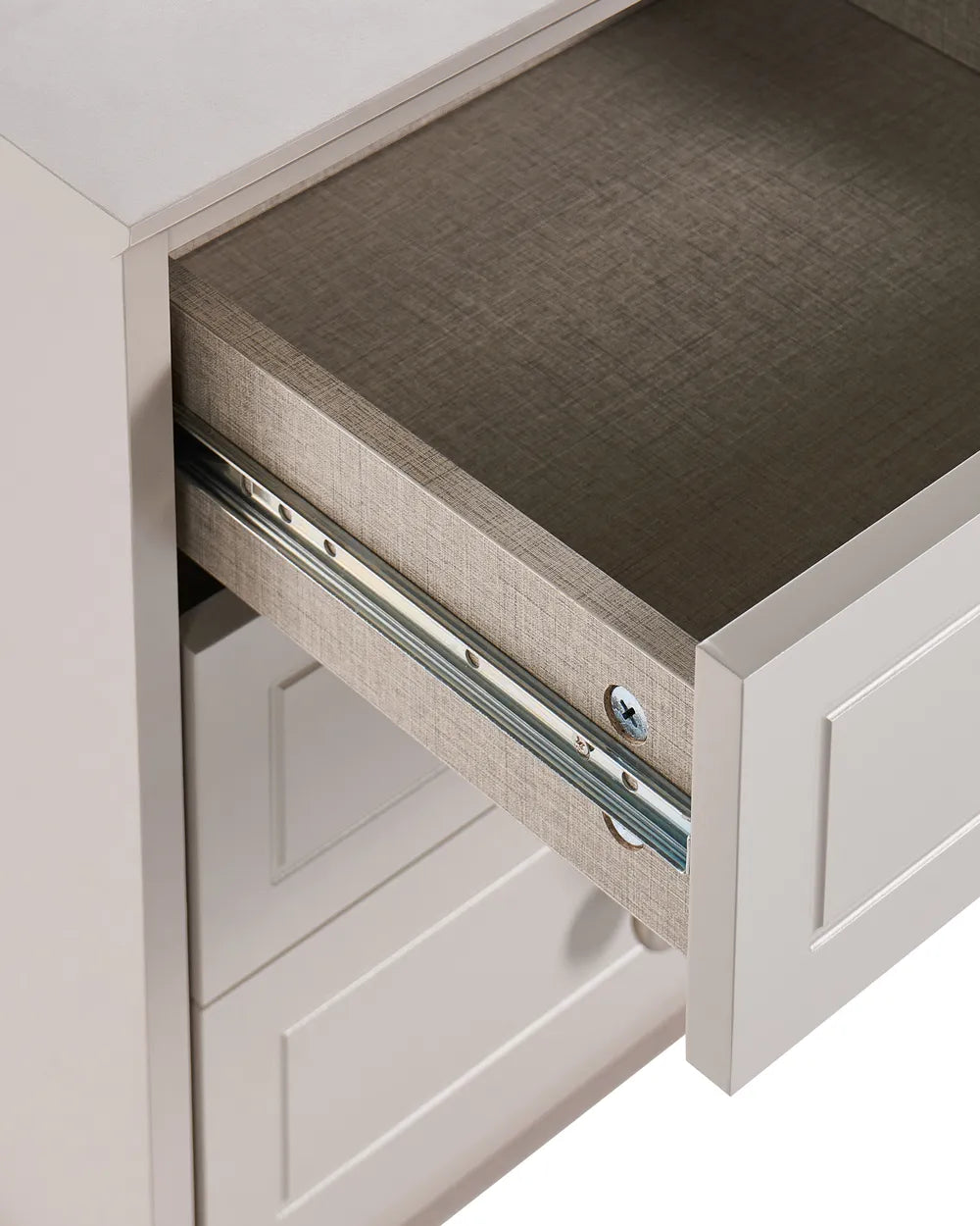 3 Drawer Bedside Table Beige Pippa