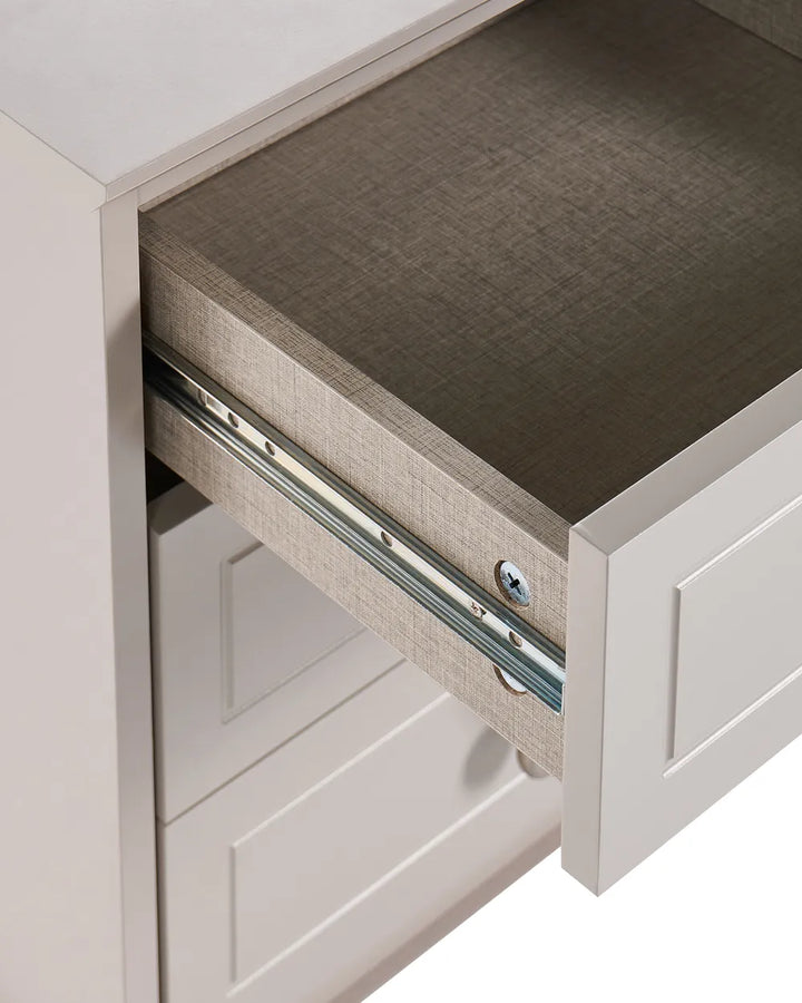 3 Drawer Bedside Table Beige Pippa