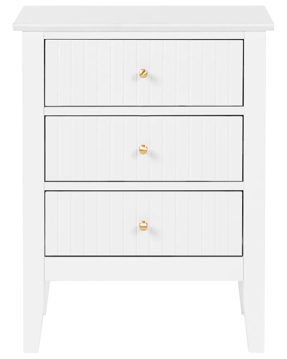 3 Drawer Bedside Table White Bonnie