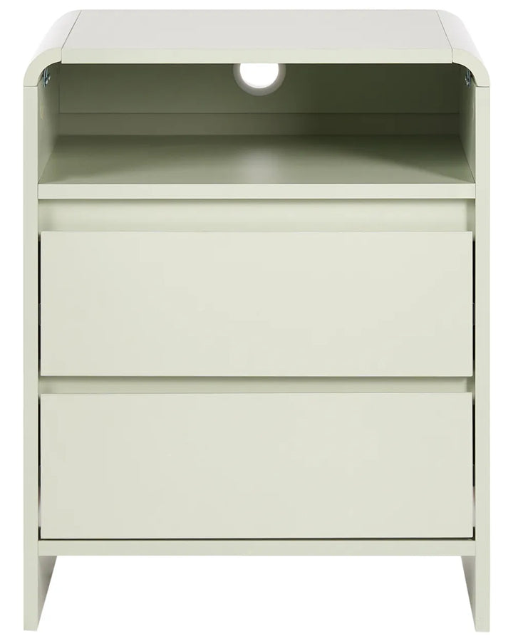 2 Drawer Bedside Table Light Green Mahlea