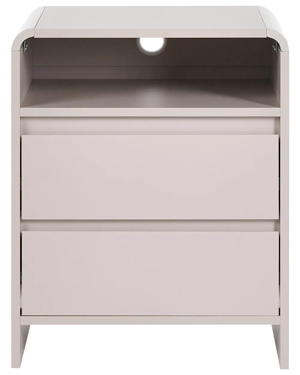 2 Drawer Bedside Table Light Beige Mahlea