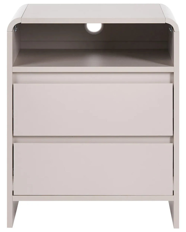 2 Drawer Bedside Table Light Beige Mahlea