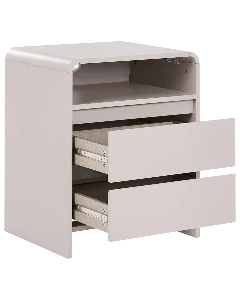 2 Drawer Bedside Table Light Beige Mahlea