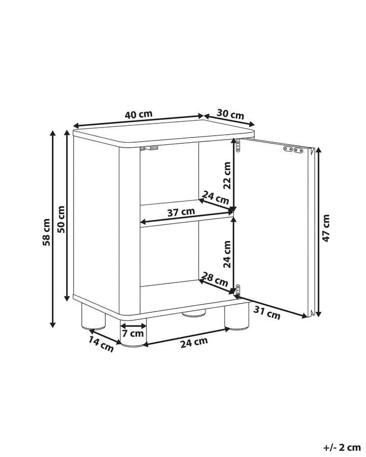 Bedside Table Beige Markele