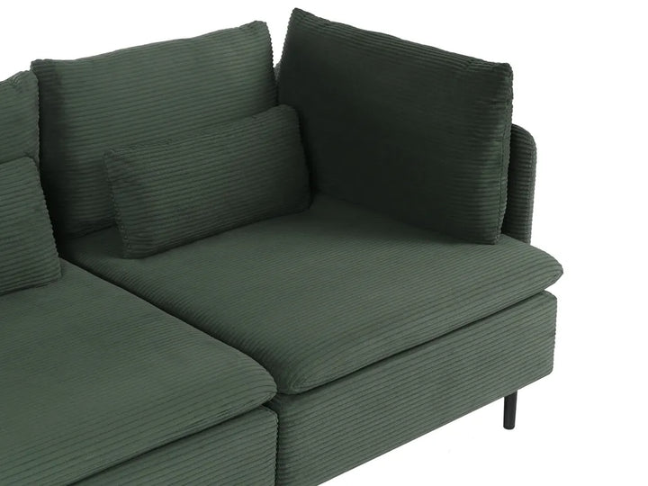 Modular Sofa 2 Seater Corduroy Dark Green Nyhan