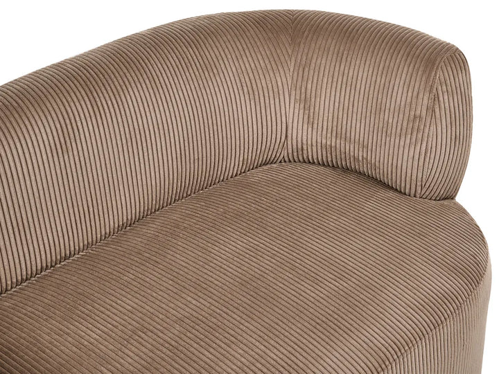 Right-Hand Chaise Longue Corduroy Dark Beige Shane