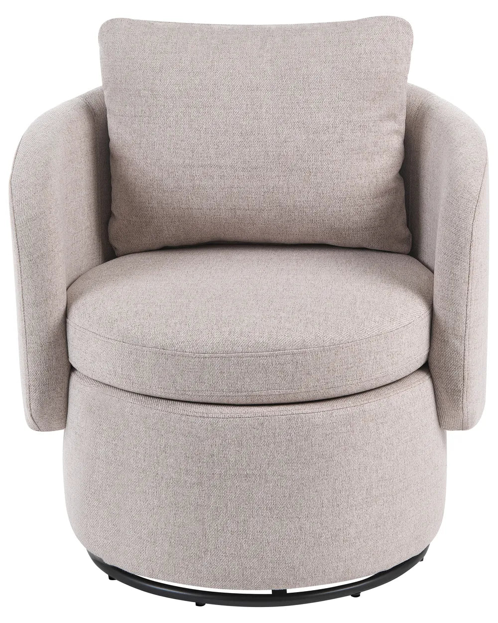 Swivel Armchair with Storage Fabric Beige Deanna