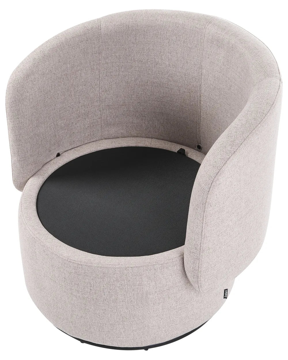 Swivel Armchair with Storage Fabric Beige Deanna