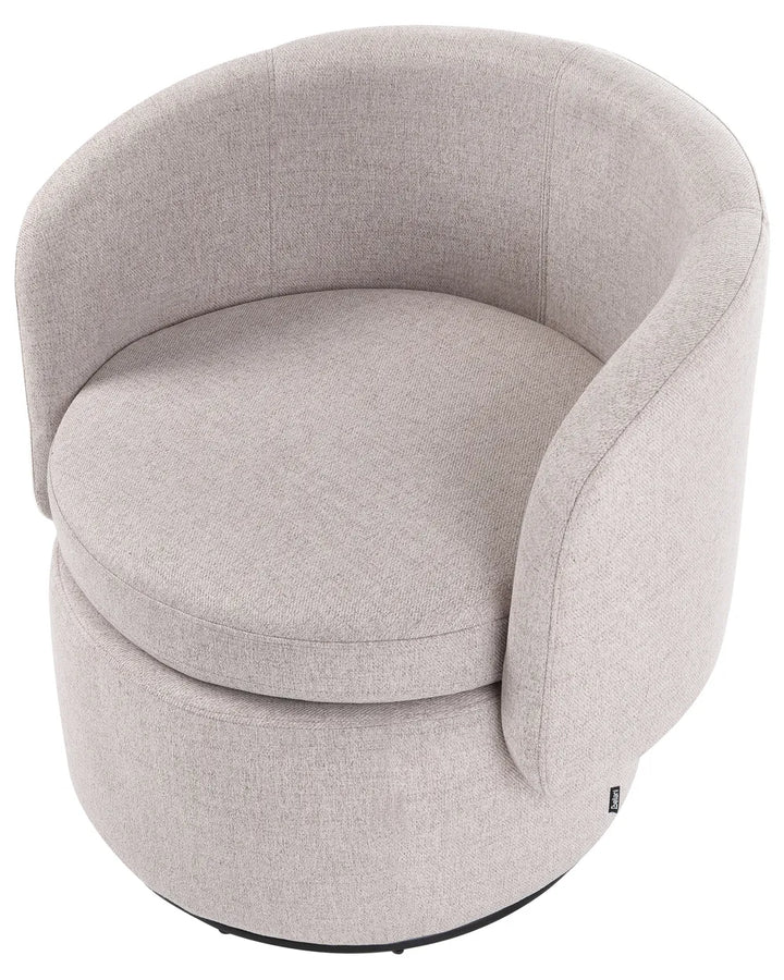 Swivel Armchair with Storage Fabric Beige Deanna