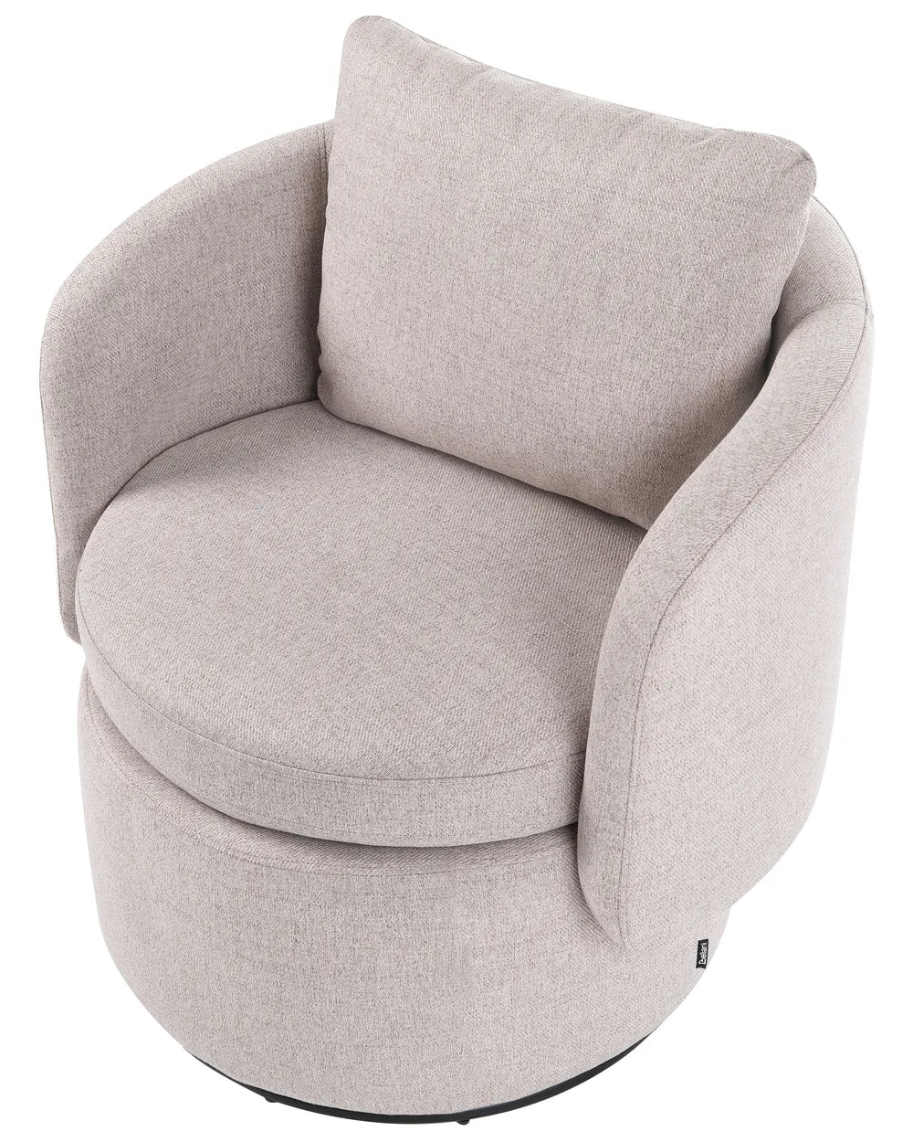 Swivel Armchair with Storage Fabric Beige Deanna