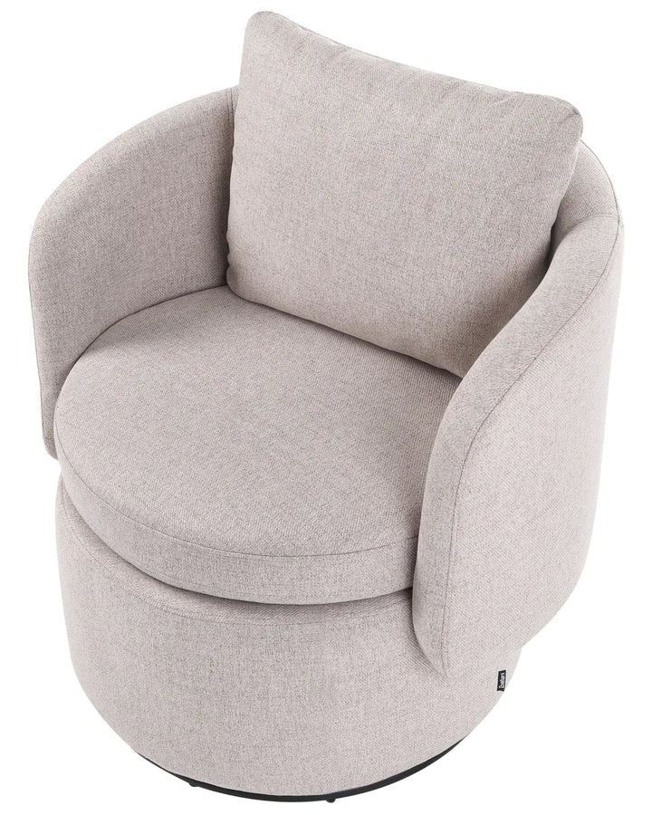 Swivel Armchair with Storage Fabric Beige Deanna