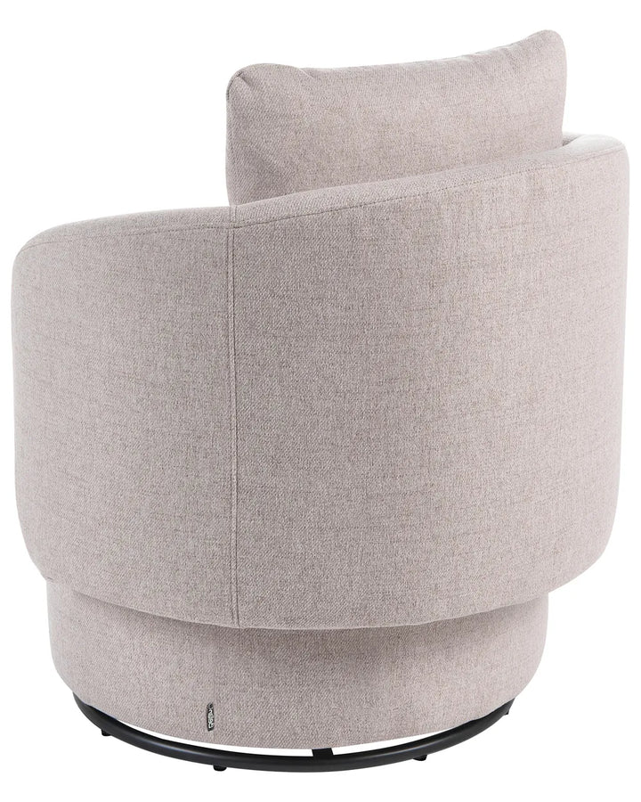 Swivel Armchair with Storage Fabric Beige Deanna