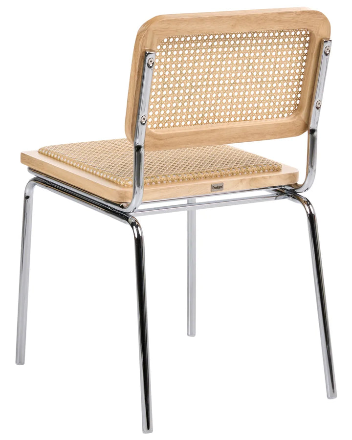 Set of 2 Dining Chairs PE Rattan Light Brown Sipriano