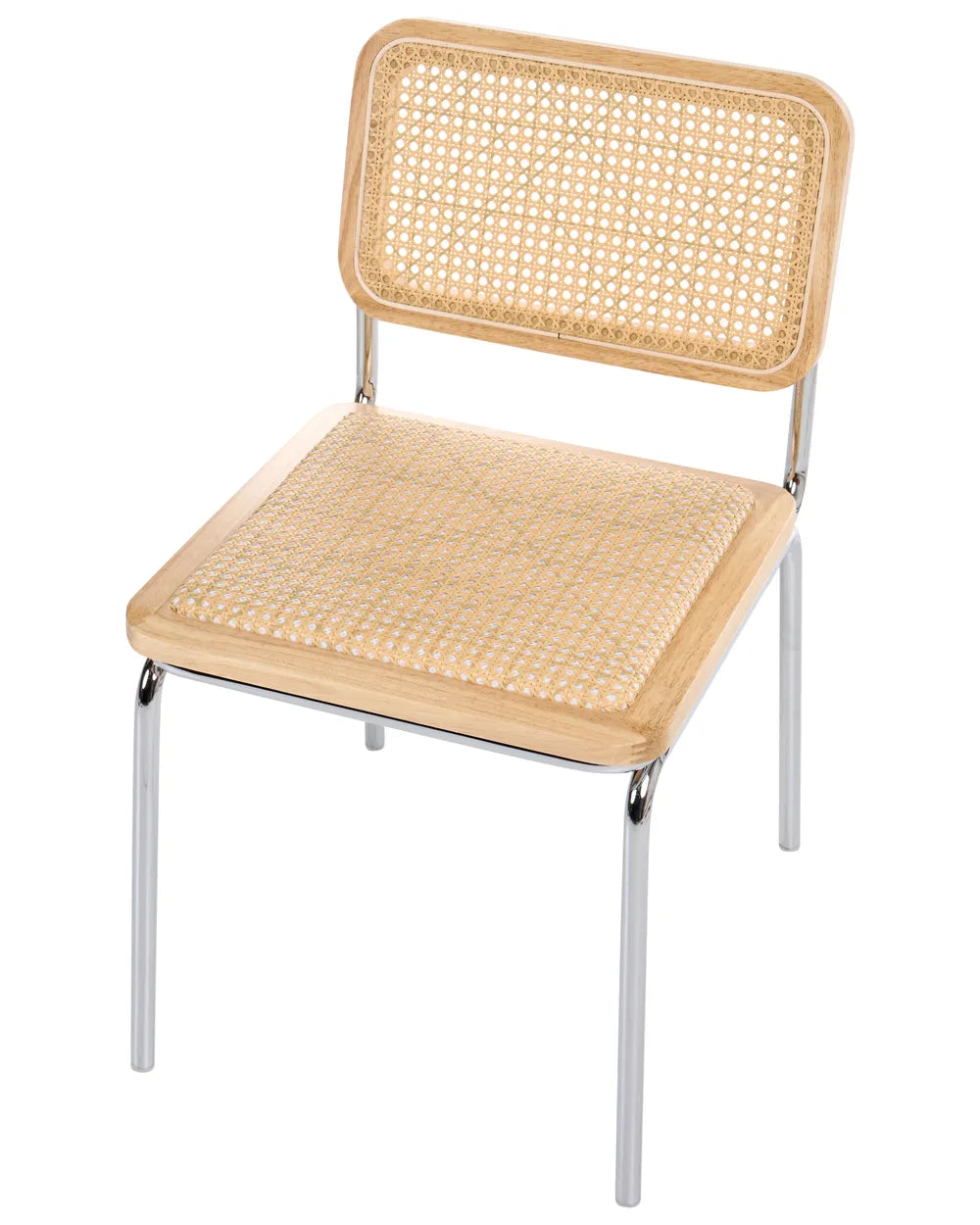 Set of 2 Dining Chairs PE Rattan Light Brown Sipriano