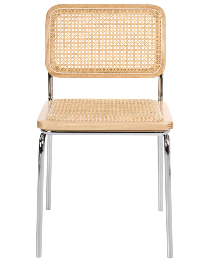 Set of 2 Dining Chairs PE Rattan Light Brown Sipriano