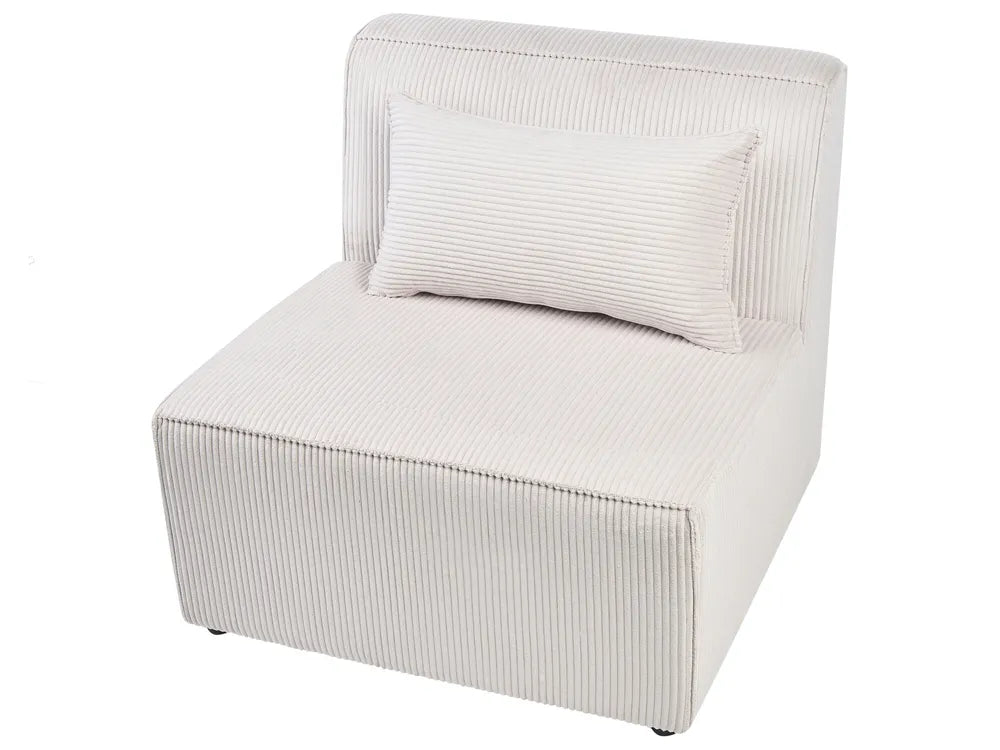Modular Sofa 3 Seater Beige Corduroy Ilkeston
