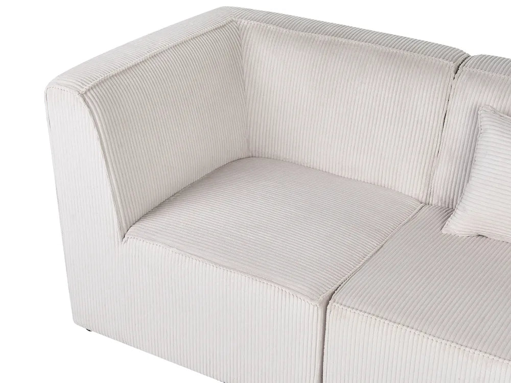 Modular Sofa 3 Seater Beige Corduroy Ilkeston