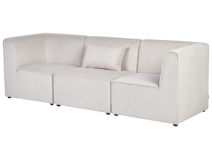 Modular Sofa 3 Seater Beige Corduroy Ilkeston