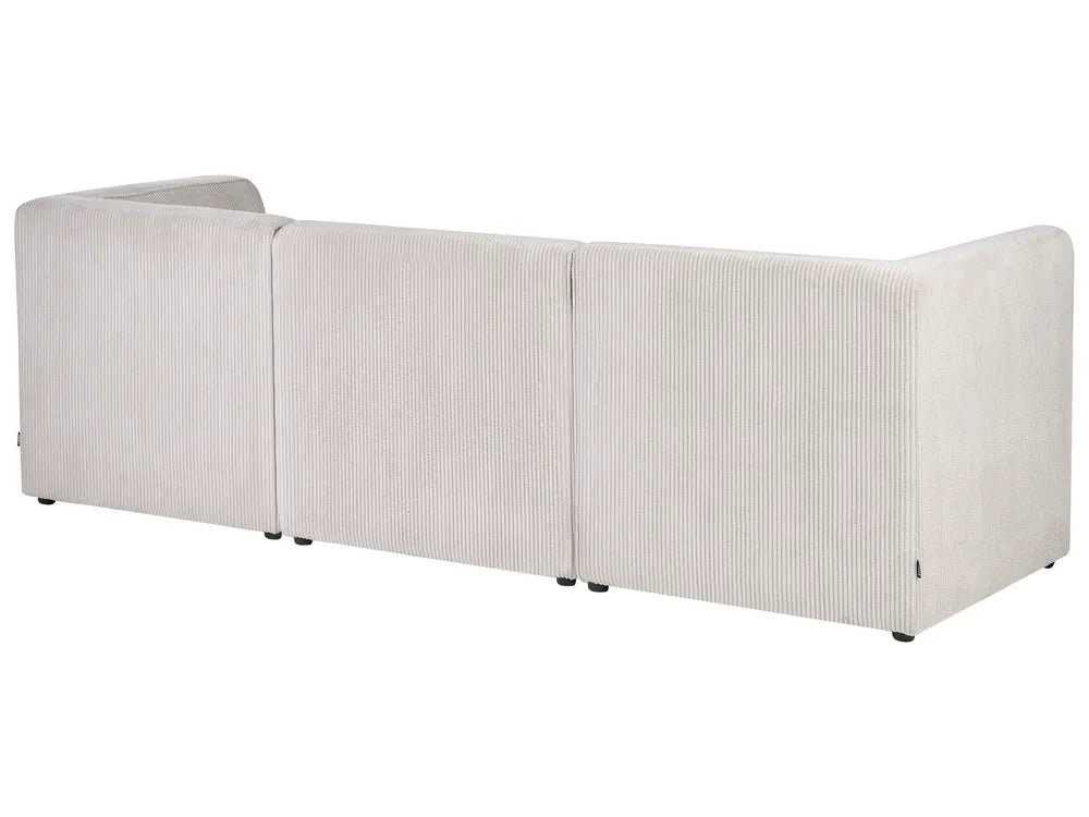 Modular Sofa 3 Seater Beige Corduroy Ilkeston