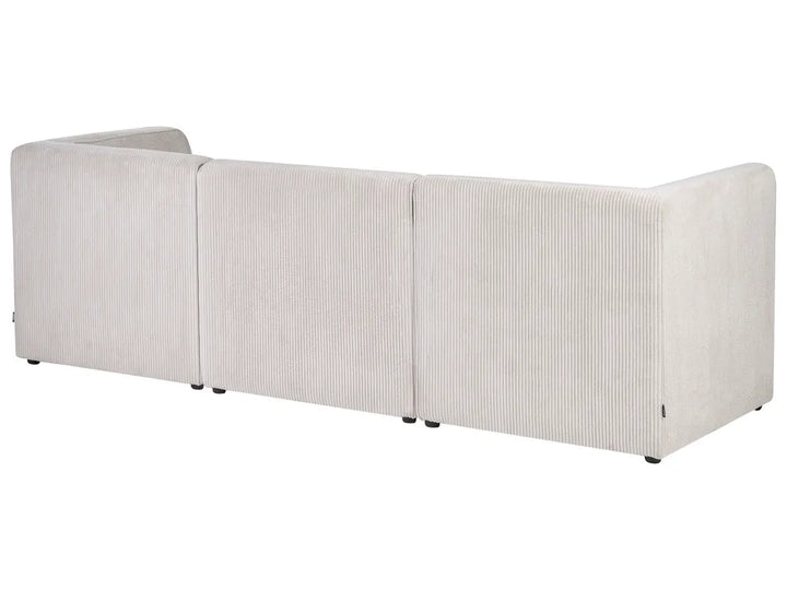 Modular Sofa 3 Seater Beige Corduroy Ilkeston
