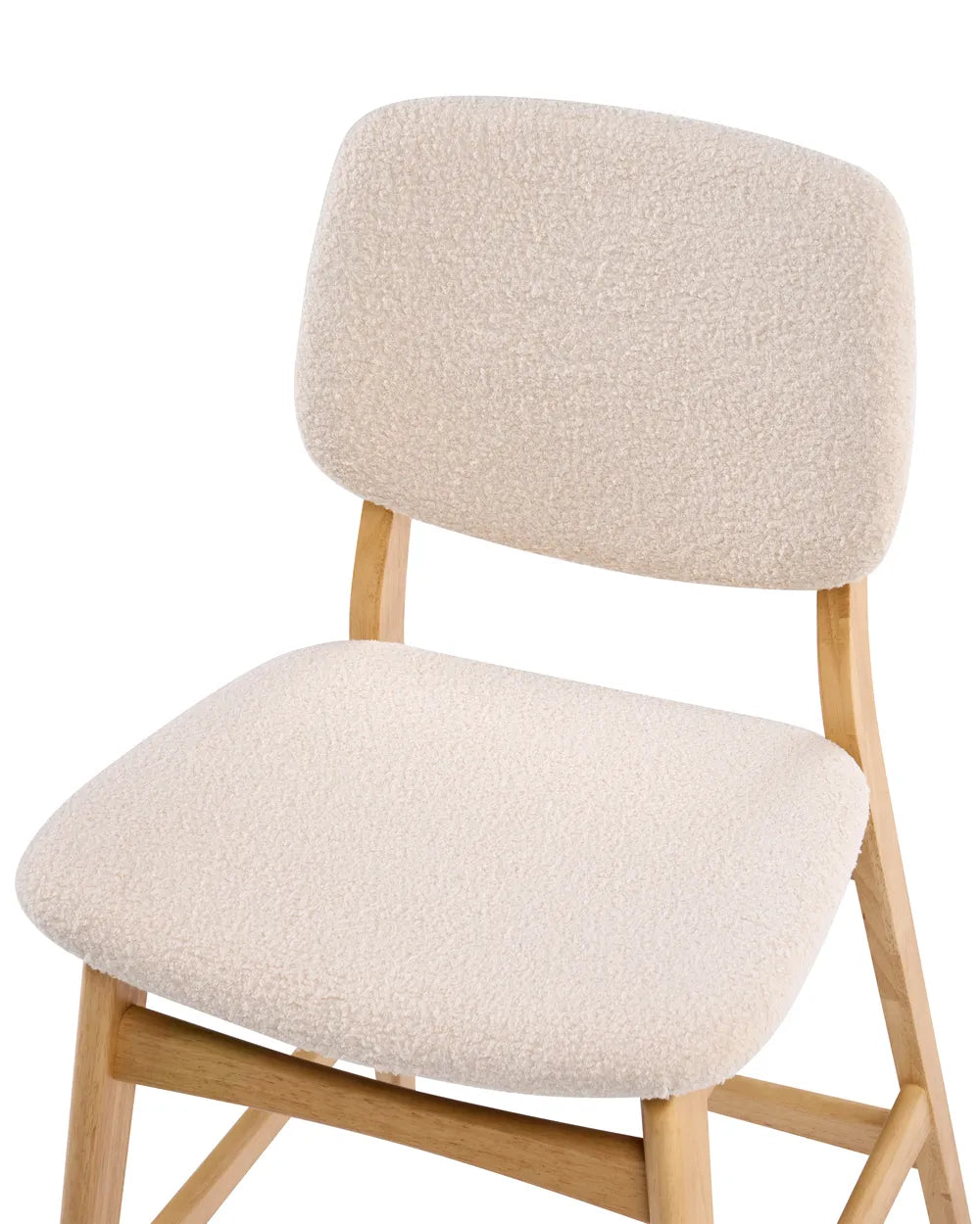 Set of 2 Bar Chairs Boucle Light Brown/ Beige Cara