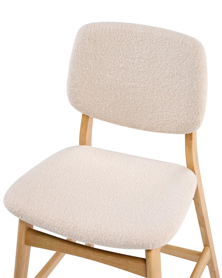 Set of 2 Bar Chairs Boucle Light Brown/ Beige Cara