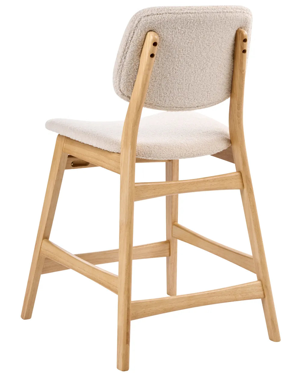 Set of 2 Bar Chairs Boucle Light Brown/ Beige Cara