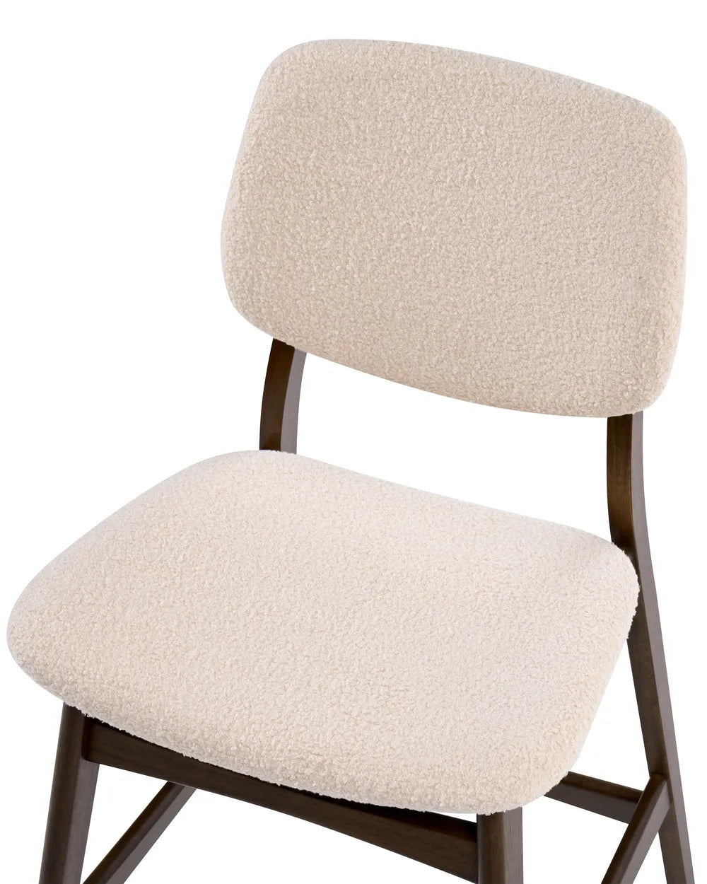 Set of 2 Bar Chairs Boucle Brown/ Light Beige Cara