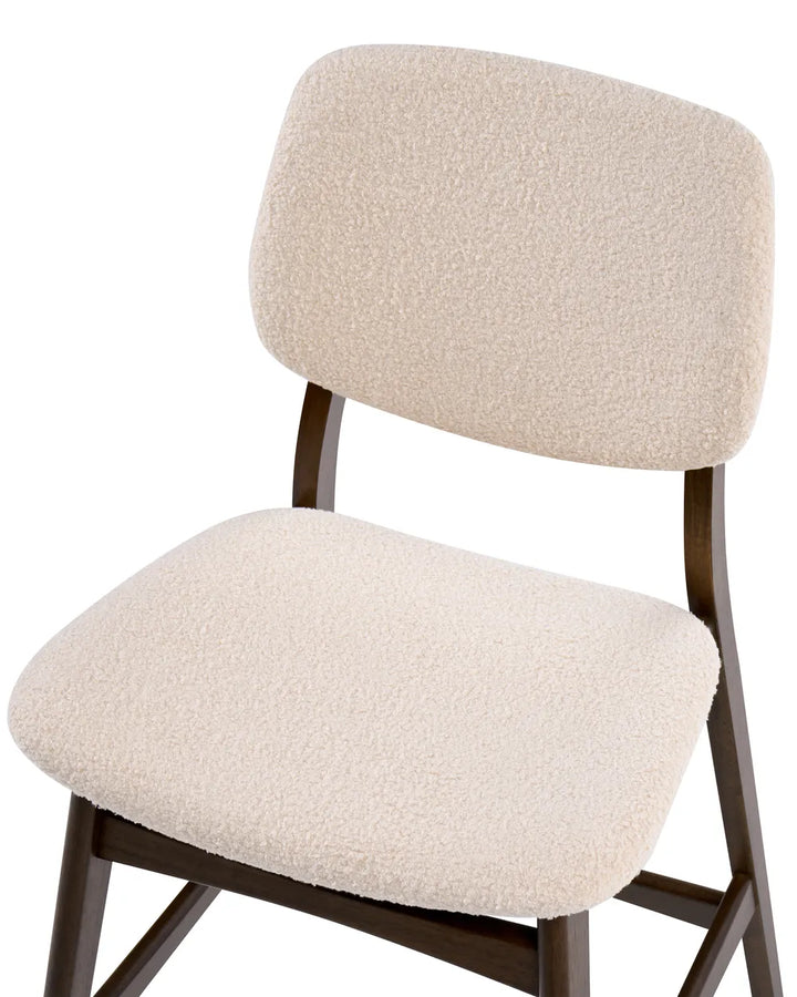 Set of 2 Bar Chairs Boucle Brown/ Light Beige Cara