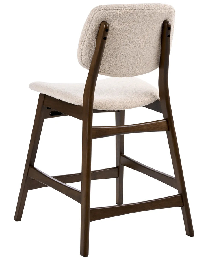 Set of 2 Bar Chairs Boucle Brown/ Light Beige Cara