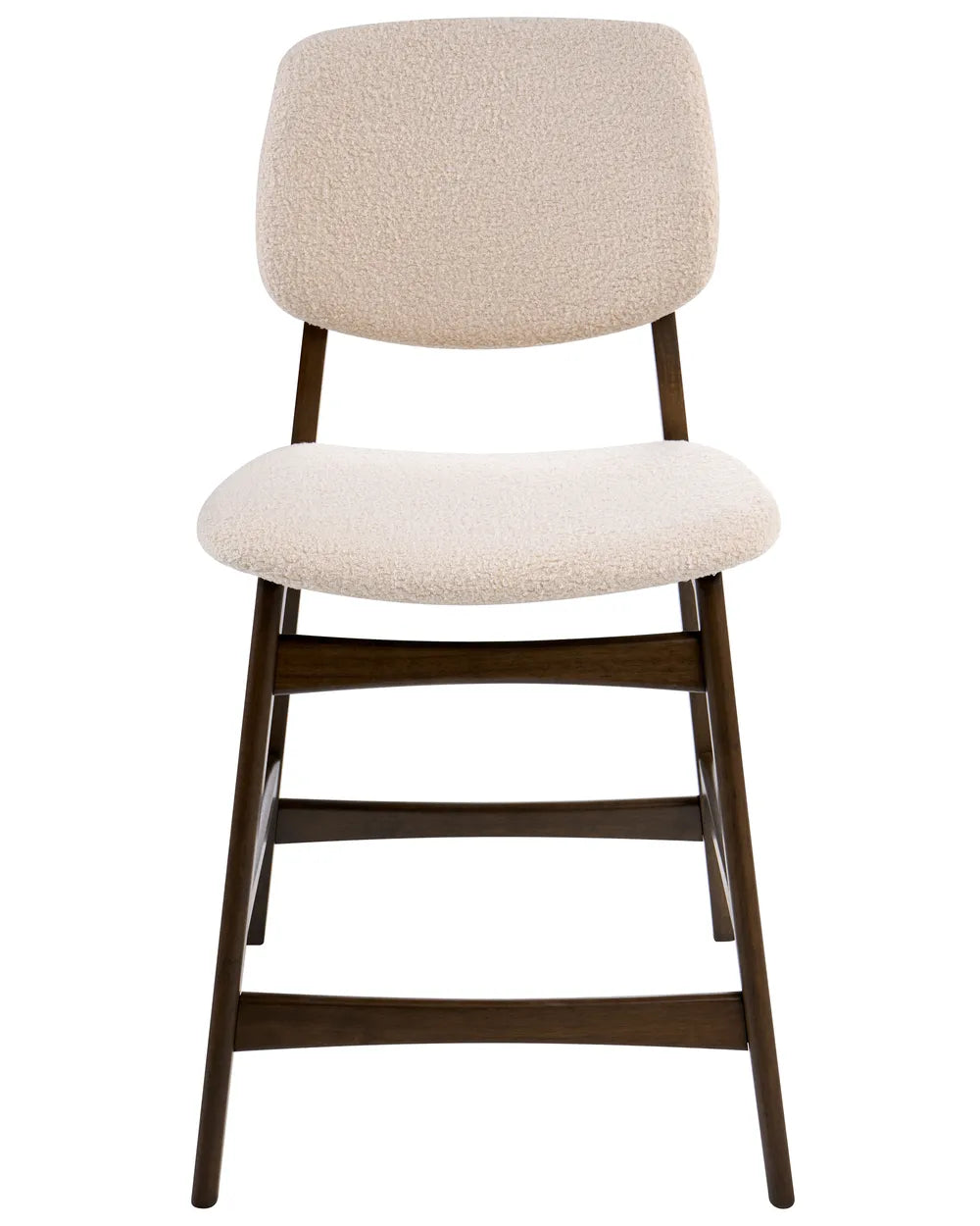 Set of 2 Bar Chairs Boucle Brown/ Light Beige Cara