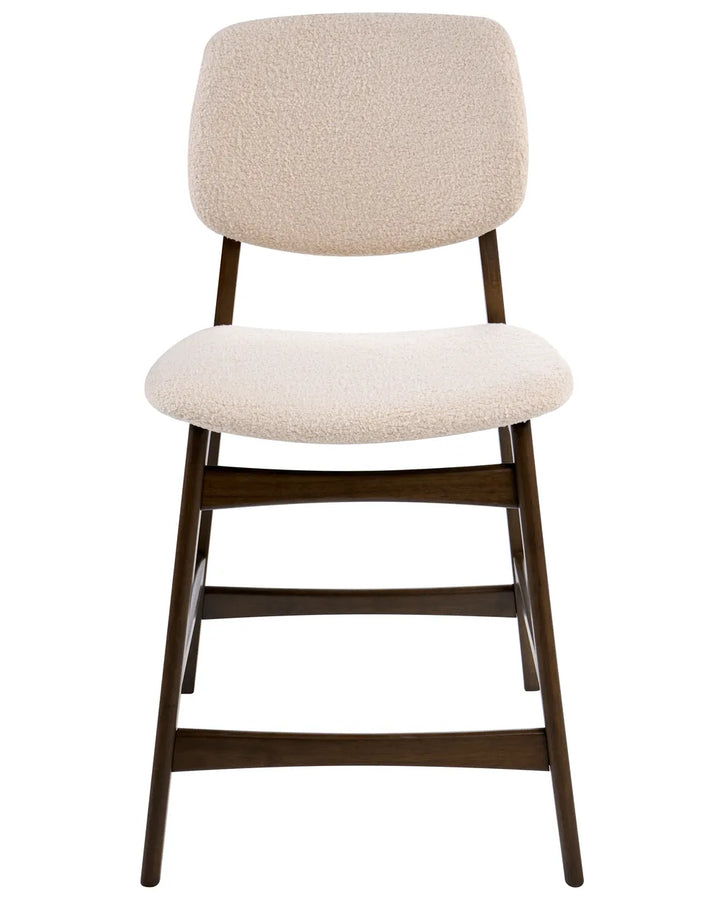 Set of 2 Bar Chairs Boucle Brown/ Light Beige Cara