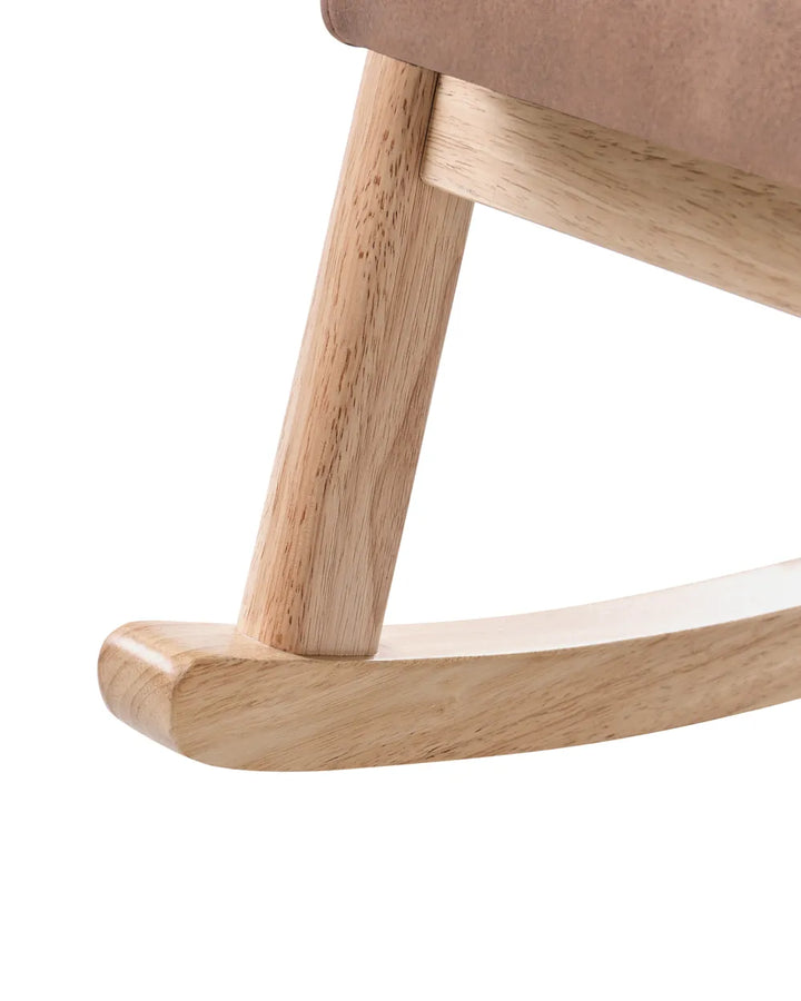 Rocking Chair Faux Leather Brown Poly