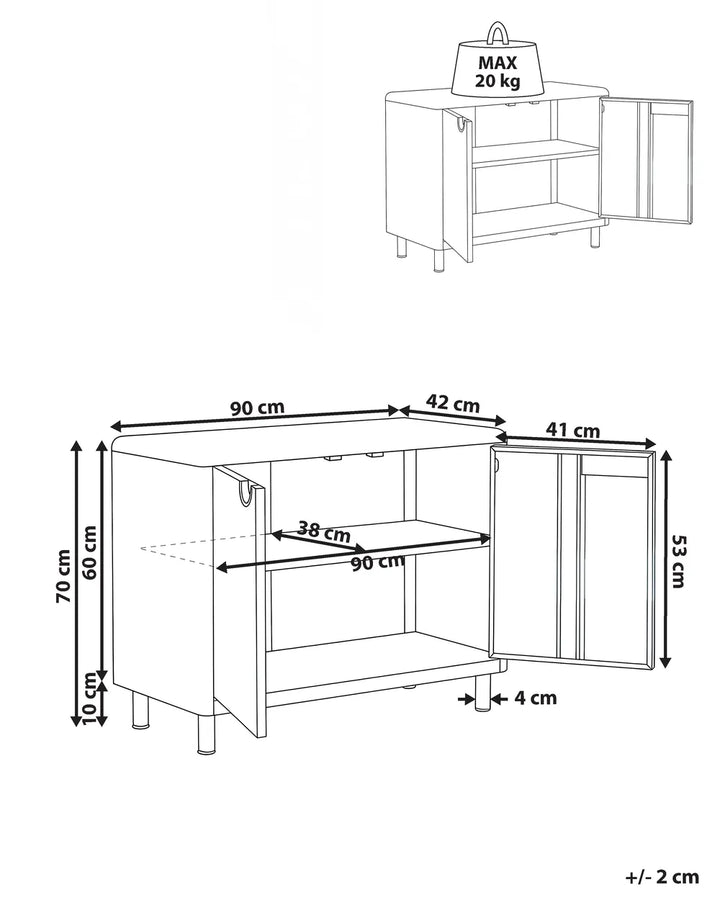 2 Door Sideboard Light Beige Madelina