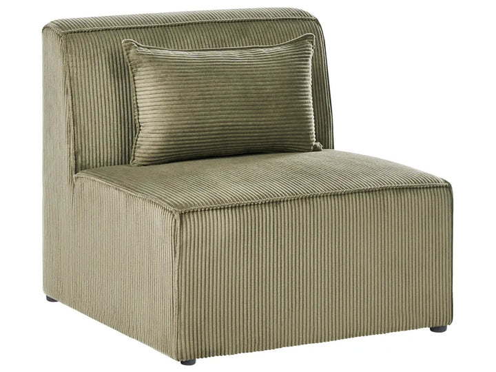 Modular Corner Sofa 4 Seater Left Hand Green Corduroy with Ottoman Ilkeston