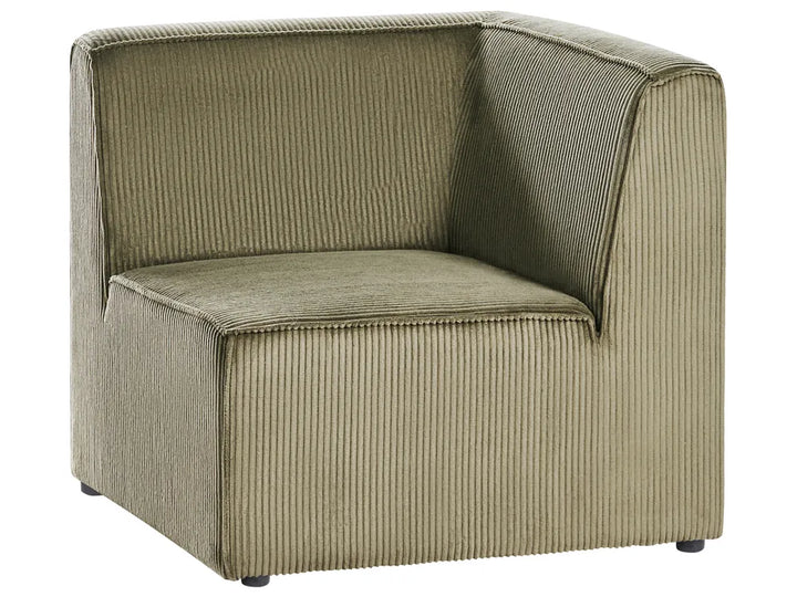 Modular Corner Sofa 4 Seater Left Hand Green Corduroy with Ottoman Ilkeston