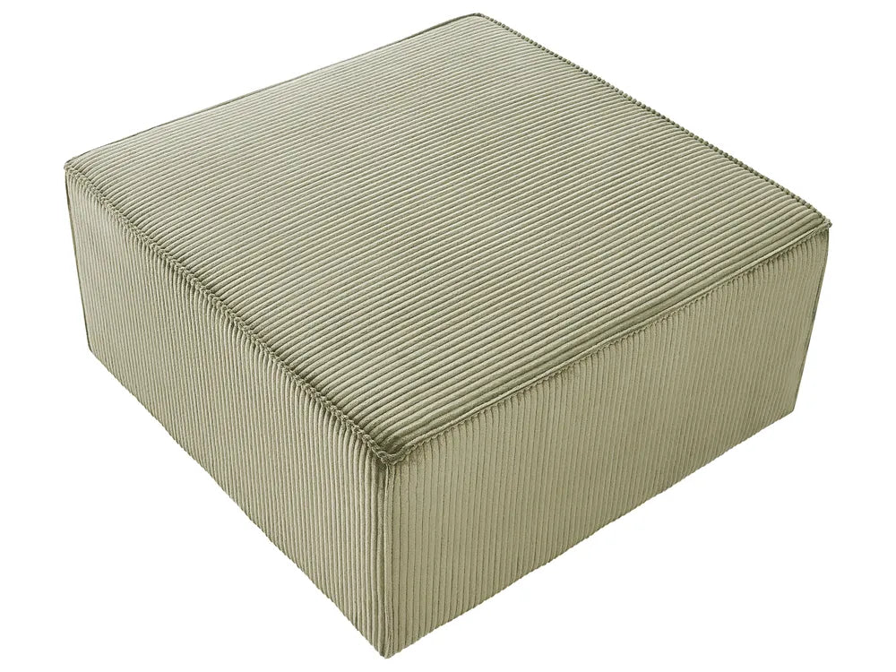 Modular Corner Sofa 4 Seater Left Hand Green Corduroy with Ottoman Ilkeston