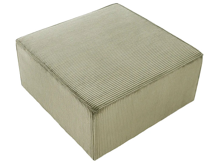 Modular Corner Sofa 4 Seater Left Hand Green Corduroy with Ottoman Ilkeston