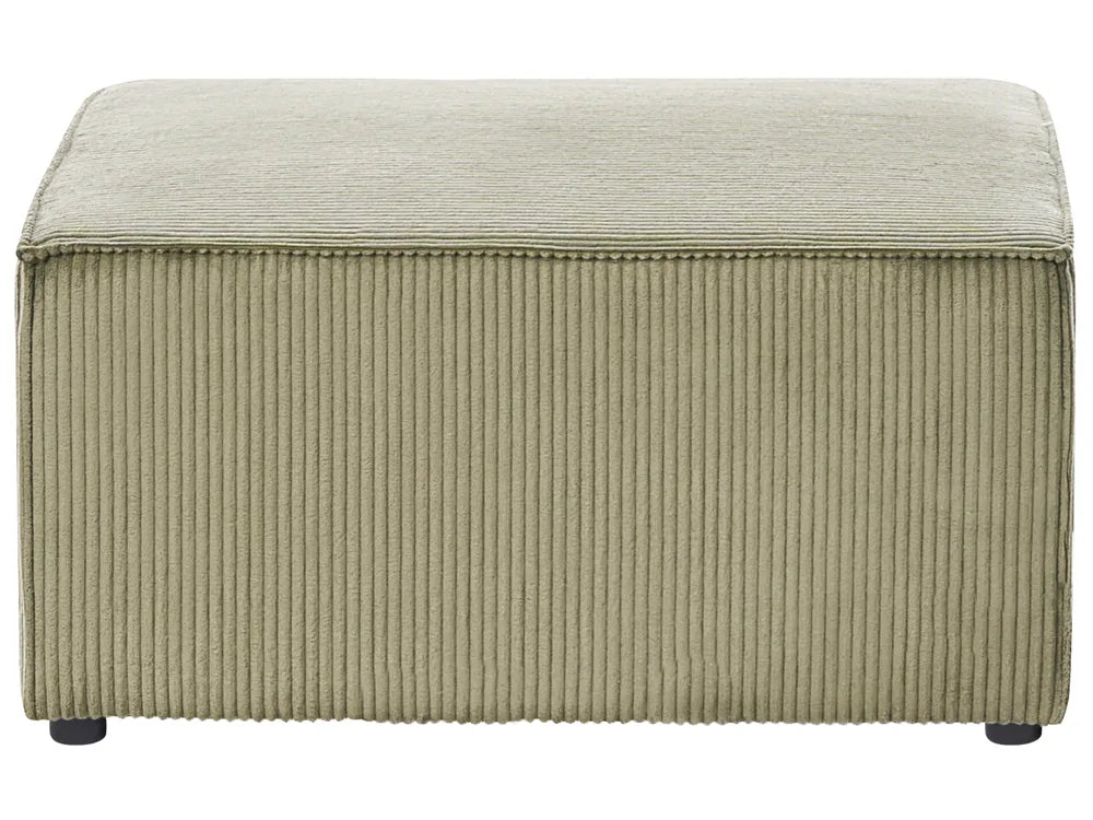 Modular Corner Sofa 4 Seater Left Hand Green Corduroy with Ottoman Ilkeston
