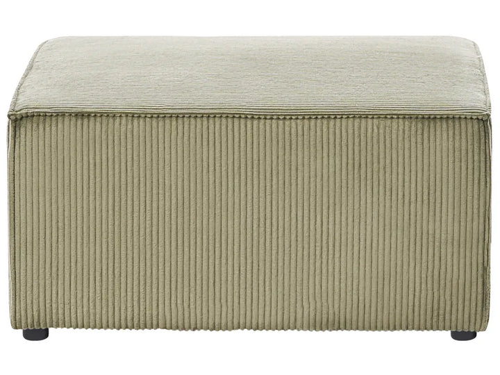 Modular Corner Sofa 4 Seater Left Hand Green Corduroy with Ottoman Ilkeston