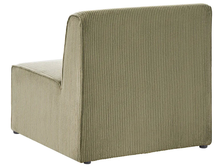 Modular Corner Sofa 4 Seater Left Hand Green Corduroy with Ottoman Ilkeston