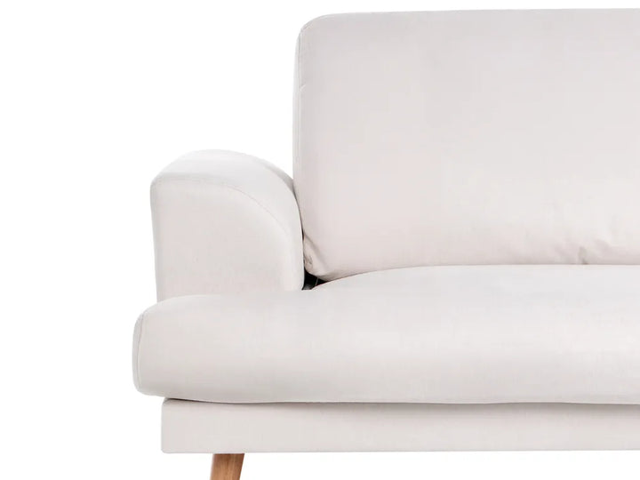 Living Room Set 4 Seater Fabric Light Beige Santorini