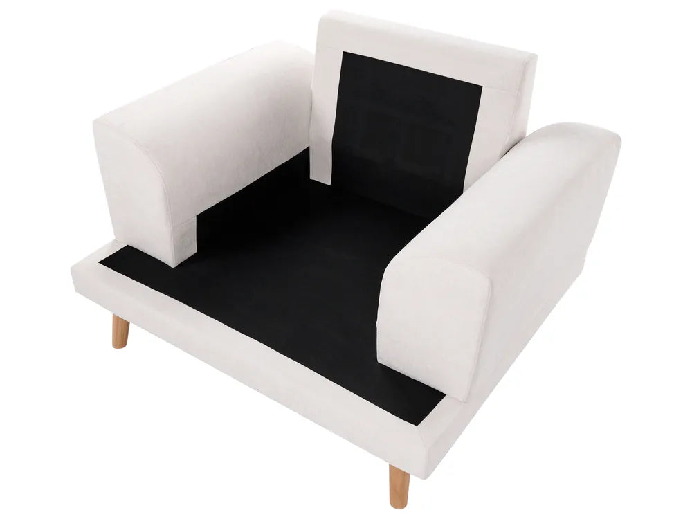 Living Room Set 4 Seater Fabric Light Beige Santorini