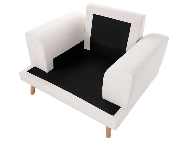 Living Room Set 4 Seater Fabric Light Beige Santorini