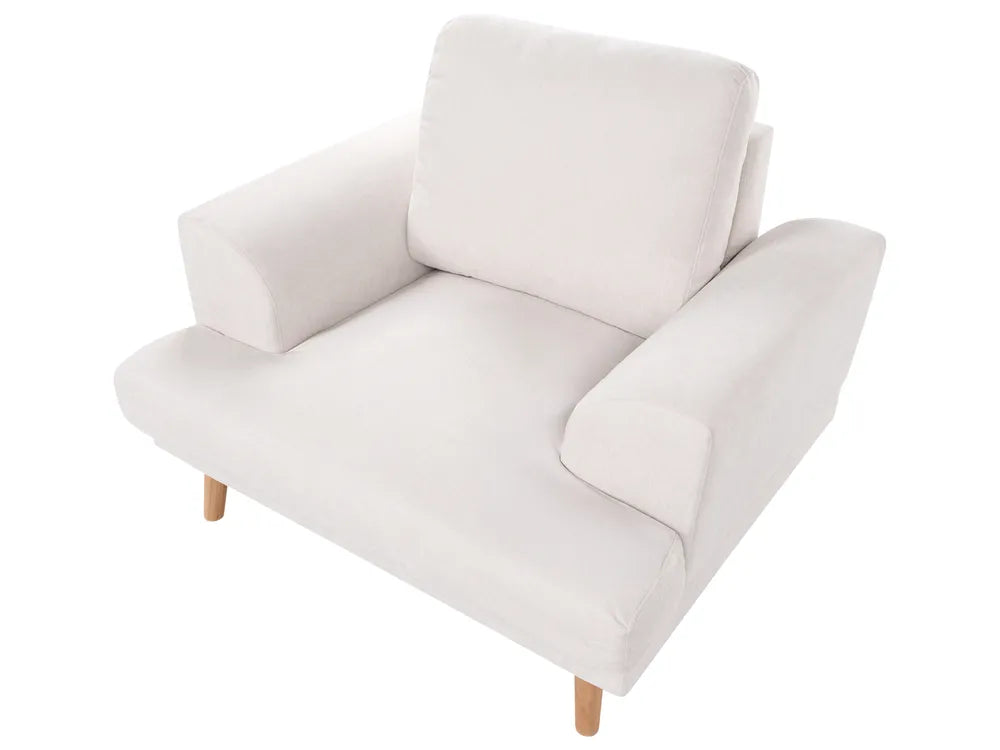 Living Room Set 4 Seater Fabric Light Beige Santorini
