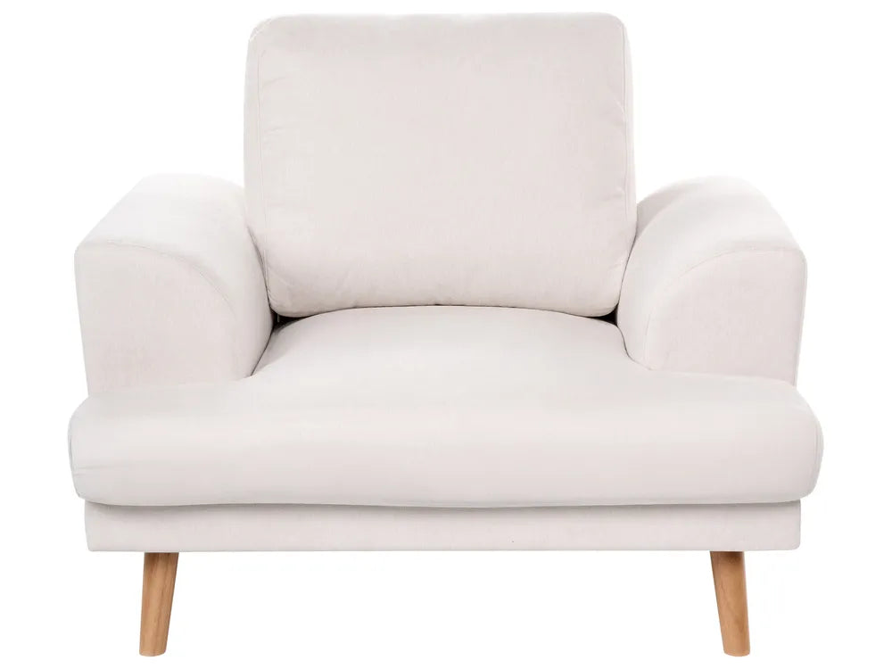 Living Room Set 4 Seater Fabric Light Beige Santorini
