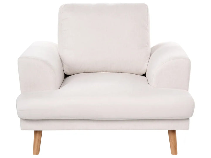 Living Room Set 4 Seater Fabric Light Beige Santorini