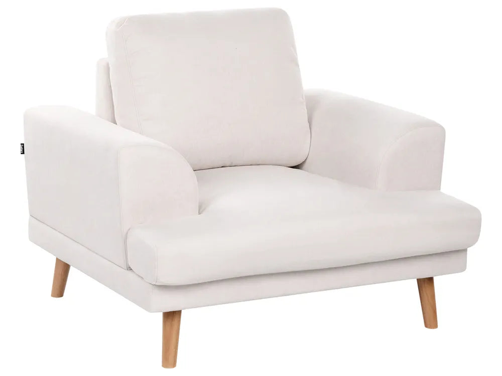 Living Room Set 4 Seater Fabric Light Beige Santorini