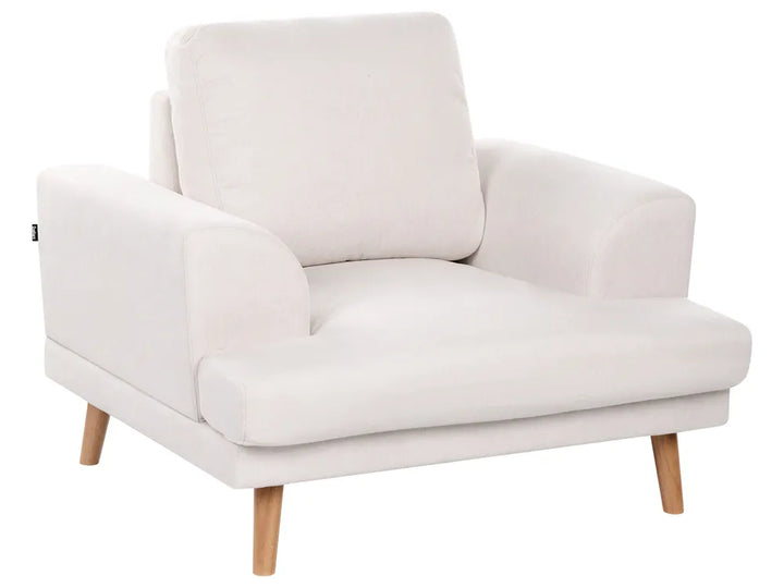 Living Room Set 4 Seater Fabric Light Beige Santorini