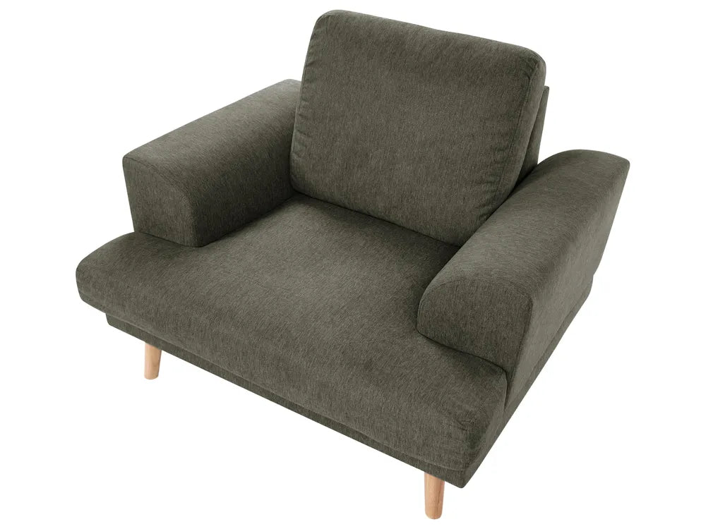 Living Room Set 4 Seater Fabric Green Santorini